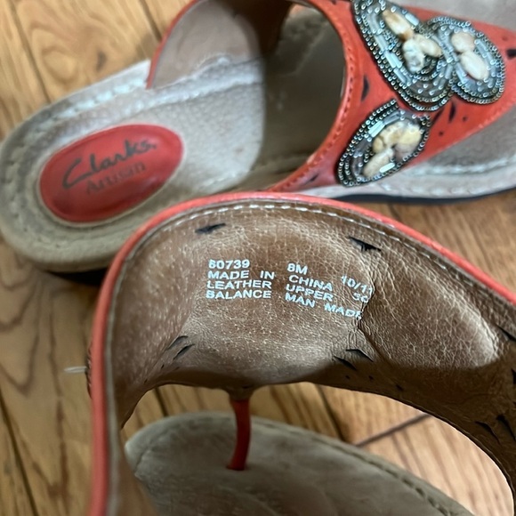 Clarks Beaded Sandals Size 8m - Picture 4 of 8